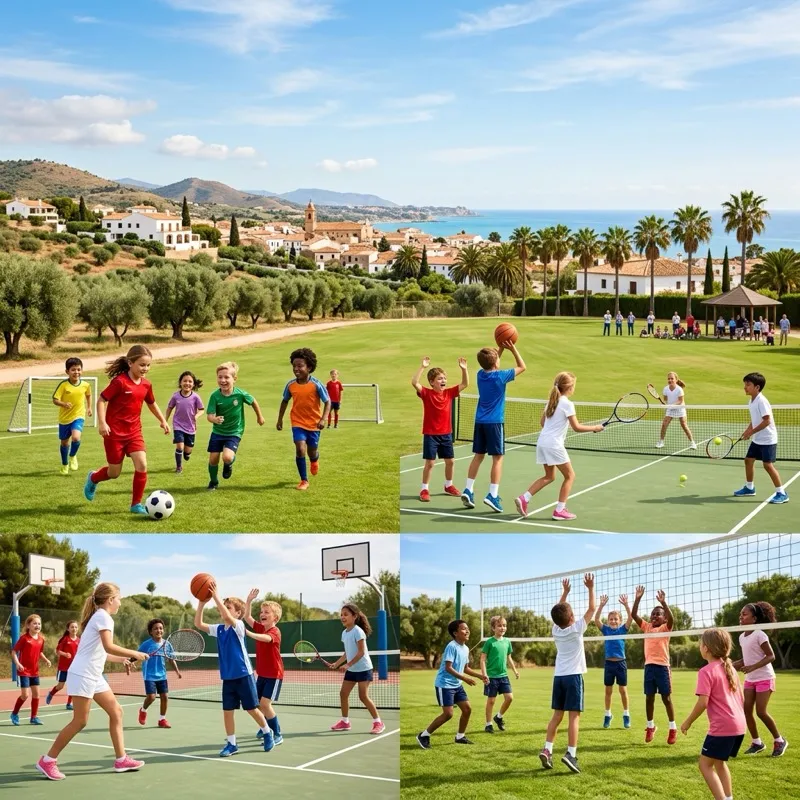 Niños practicando deportes variados en España